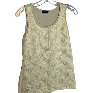 EUC The Limited Cream/Gold Sleeveless Top, S